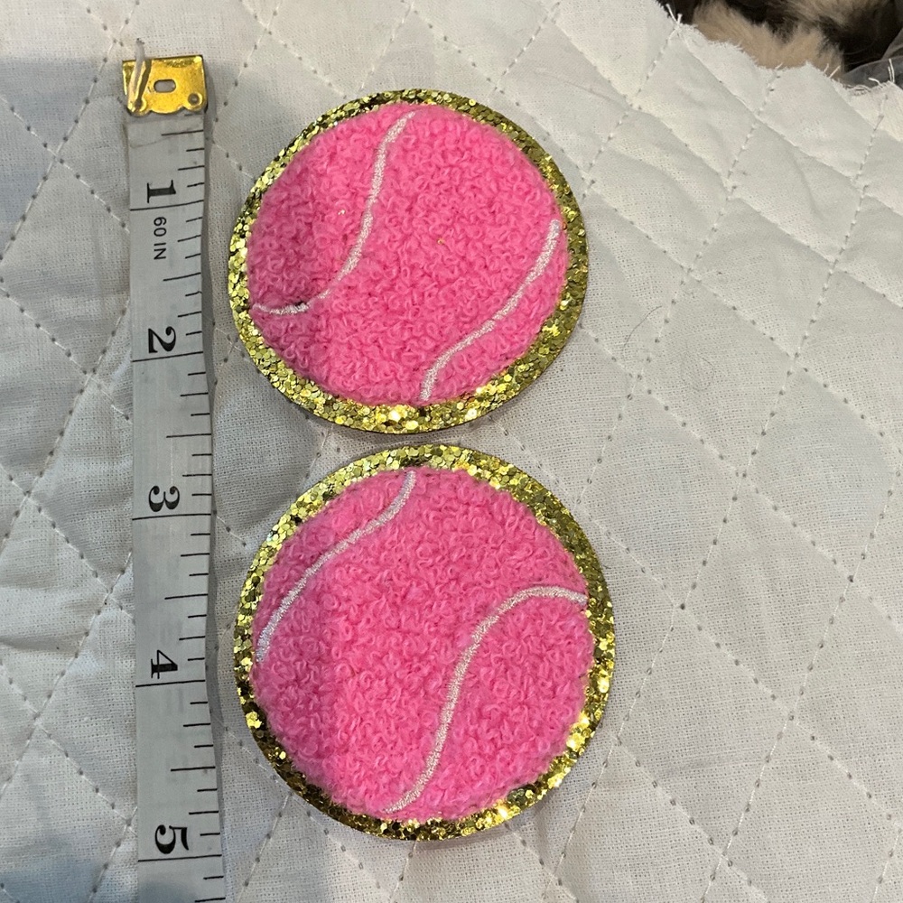 Pink and Gold Tennis Ball Patches